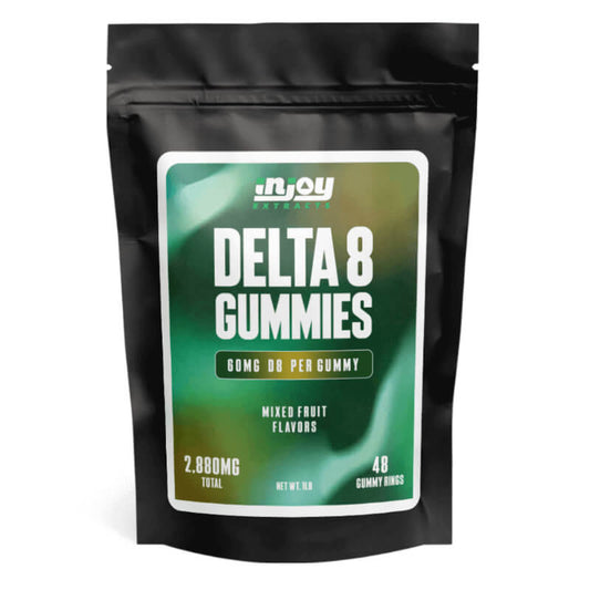 60mg Delta 8 Gummy Rings front of 48-count pouch