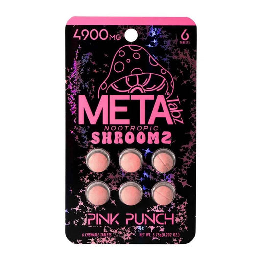 META Tabz Nootropic Shroomz Tablets 6 count blister pack Pink Punch front packaging