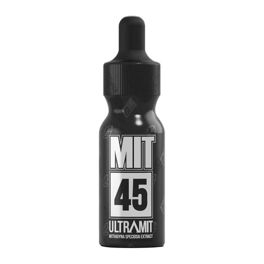 UltraMIT bottle showing premium 300mg kratom extract and clear usage instructions for energy and focus.  Free shipping on every order. 