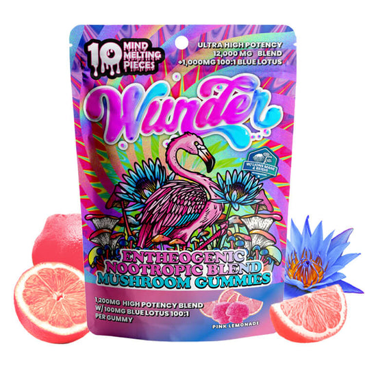 Image of Wunder's Magic Mushroom and Blue Lotus Gummies package.