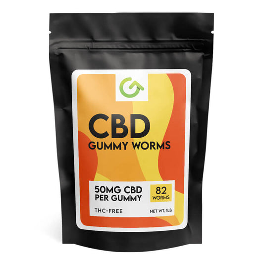 A package of 50mg CBD Gummy Worms, assorted flavors - Shop today!