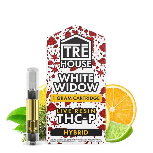 a photo of Tre House Vape Cart Live Resin THCP White Widow Stain