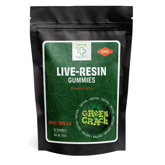 Green Crack strain live resin gummies from hemp health