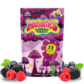 Magic Mushies Mixed Berry Mushroom Gummies front packaging dynamic formula vegan lab-tested USA-made.