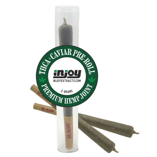 THCA flower preroll has 2g of quality THCA flower in every preroll and is rolled in THCA keif 