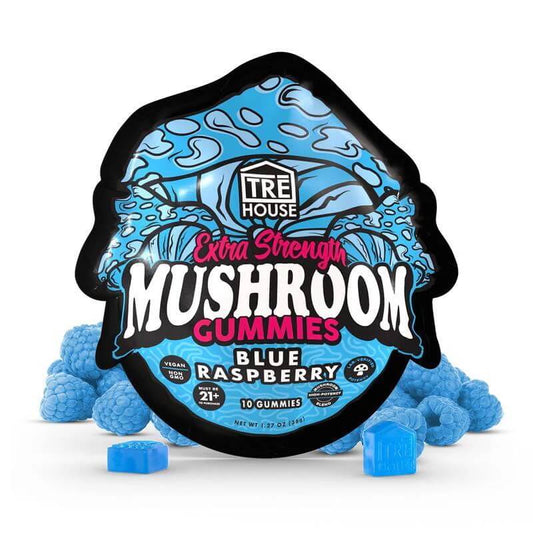 TRĒ House Blue Raspberry Extra Strength Mushroom Gummies — 10ct